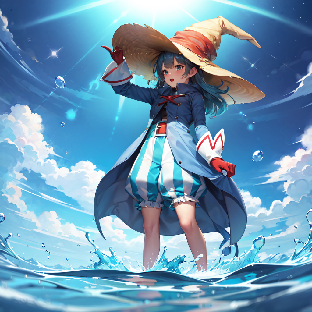 28053-154641438-wideshot, full body, 1girl, bmcostume, blue hair, casting water magic,__.png